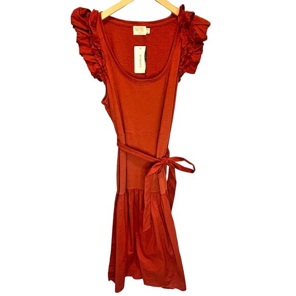 Nation Ltd NWT Everly Frilly Midi Dress in Cayene - size XL - Picture 3 of 8